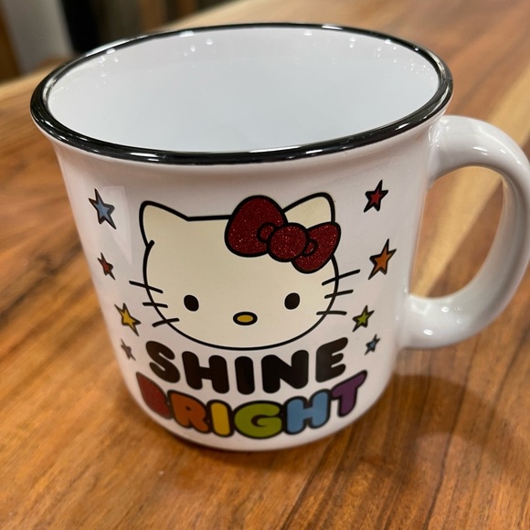 HELLO KITTY Sanrio Shine Bright Glitter Rainbow 🌈 Ceramic Coffee Mug NEW - Picture 2 of 6